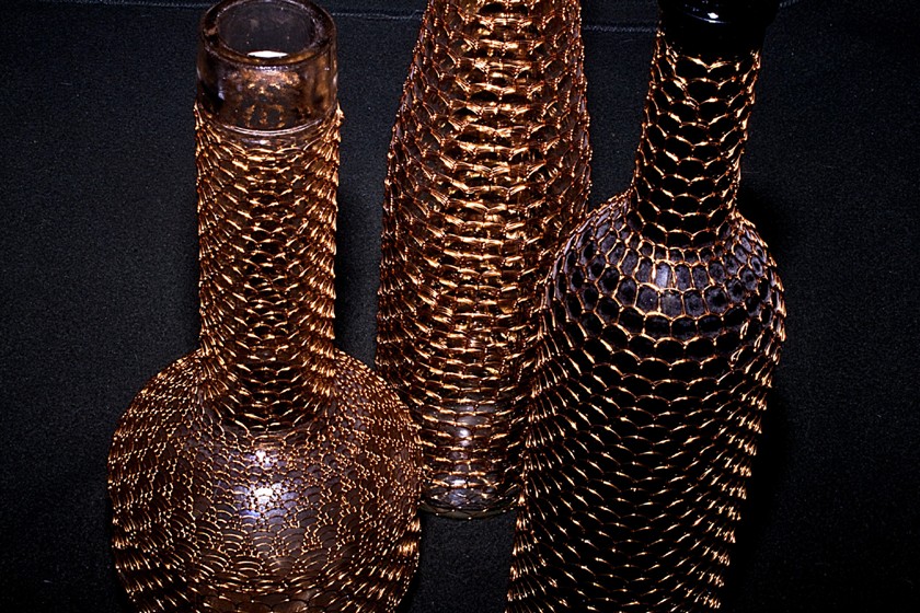 fľaše medený drôt 